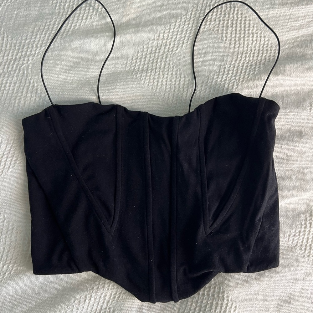 Joah Brown Black corset top